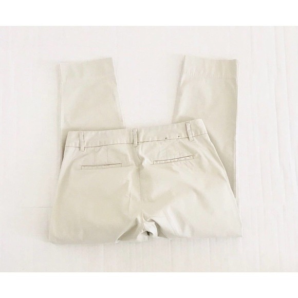 J Crew | Petite Skimmer Pants Size 2 Beige Ankle Crop Cotton Stretch - Picture 5 of 8